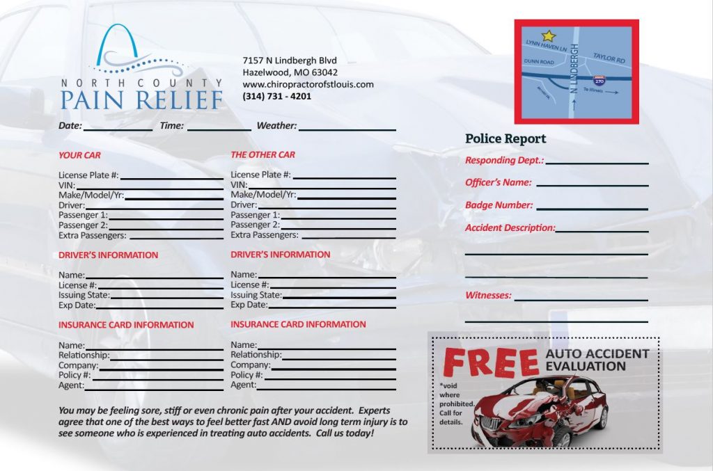 Auto Accident Card | Hazelwood/Florissant Chiropractor | North County ...